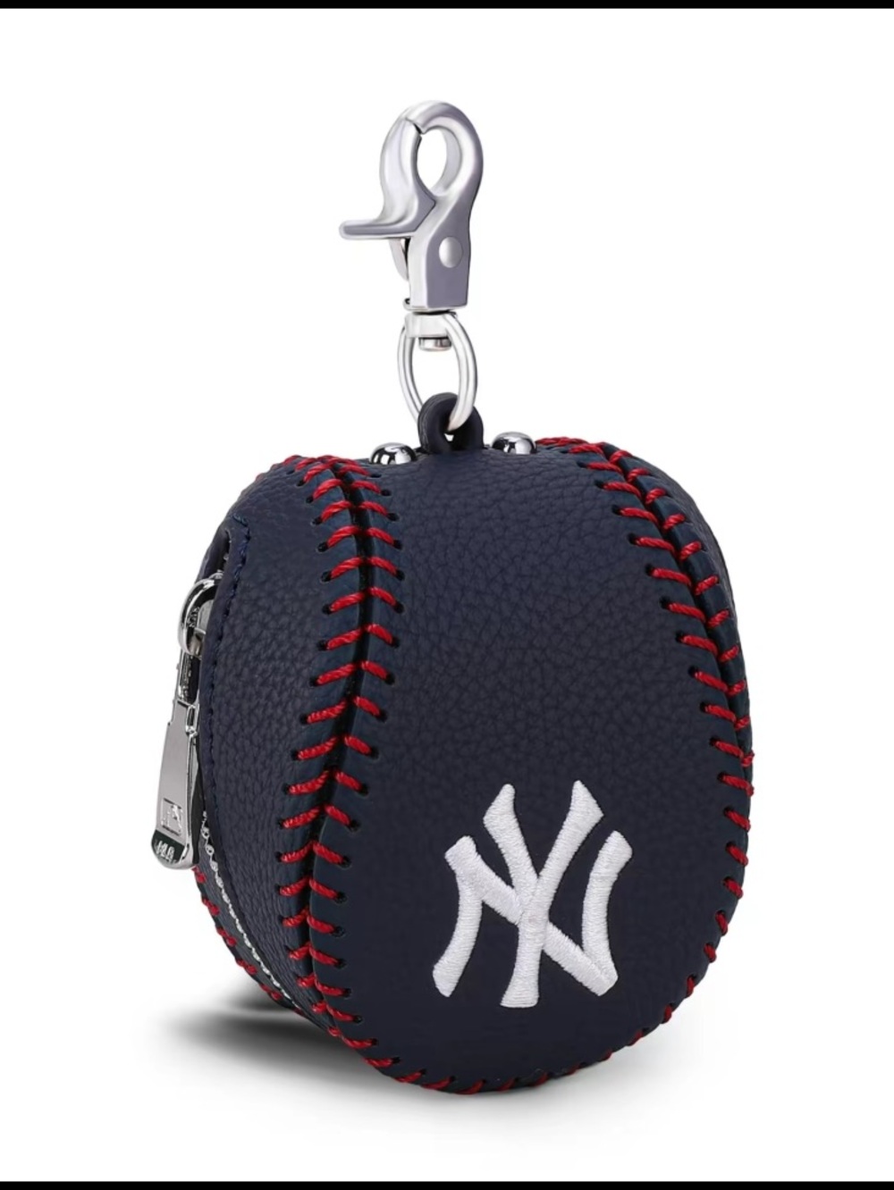 MLB Navy and Red New York Yankees Zip Key Pouch